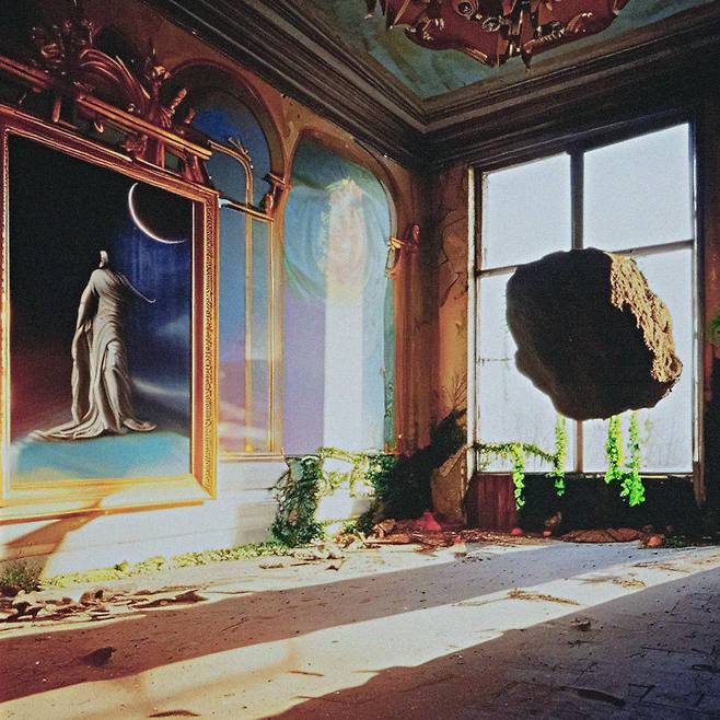 안준이 빙 이미지 크리에이터로 불러낸 AI사진, <Untitled #42, 신과 당신을 위한 방 2> 2023/ 사진가 안준