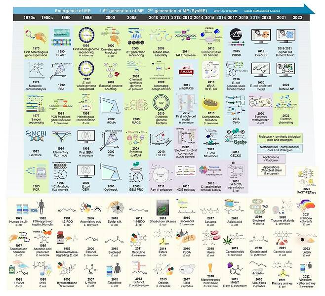 대사공학의 30년 발전사를 정리한 연표./KAIST