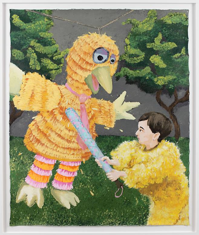 마뉴엘 솔라노, Big Bird, 2023 Painting - Acrylic on canvas 180 x 150 cm (71 x 59 in) 페레스프로젝트 제공