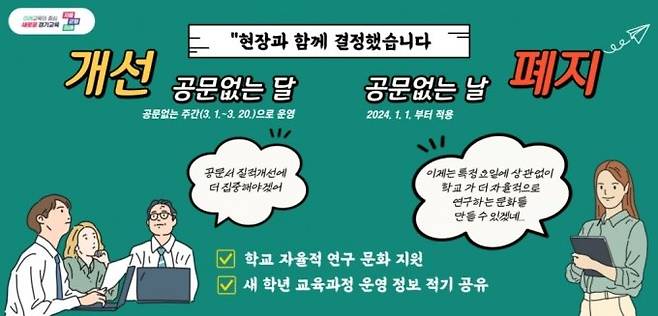 경기도교육청 '공문없는 날' 폐지 안내문. / 사진제공=경기도교육청