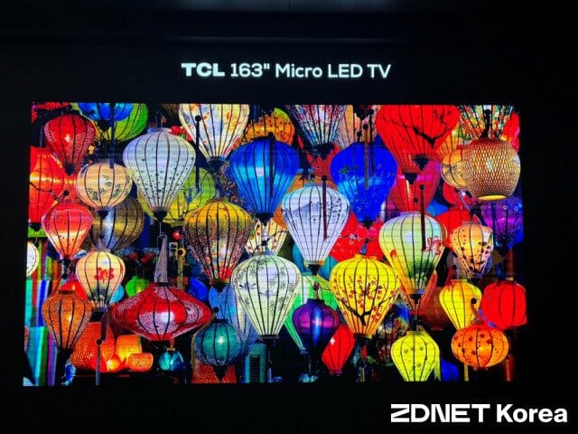 TCL이 CES 2024서 공개한 163인치 '마이크로 LED TV' (사진=지디넷코리아)