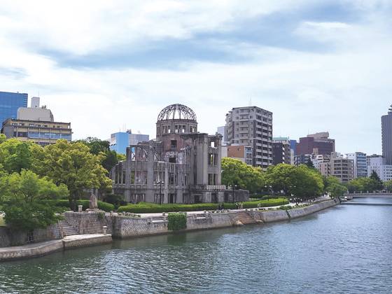 오늘날의 히로시마 원폭 돔. 본래 상품전시장으로 쓰이던 건물로 1945년 원자폭탄 투하 당시 파괴된 모습 그대로 남아 있다. [연합뉴스]