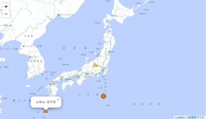 일본 기상청은 14일 오전 0시 22분쯤 규슈 남부 가고시마현 스와노세섬에서 화산이 분화했다고 밝혔다. /사진=일본 기상청 캡쳐