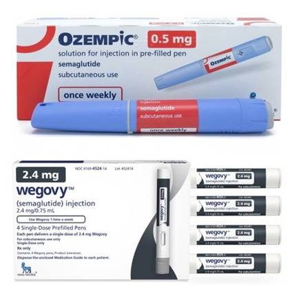 오젬픽(위) 위고비(아래) 제품. [사진=노보 노디스크]
