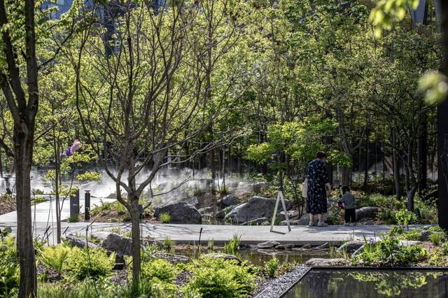 서울 송파구 문정동 래미안 브랜드 체험관 '래미안 갤러리'에 조성한 조경 공간 '네이처갤러리'. 삼성물산 제공