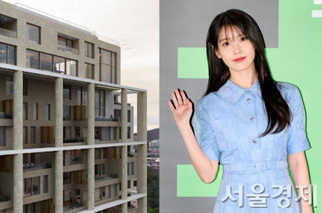 입주가 시작된 에테르노 청담과 130억원에 분양 받은 것으로 알려진 아이유. 사진 제공=시행사·김규빈 기자