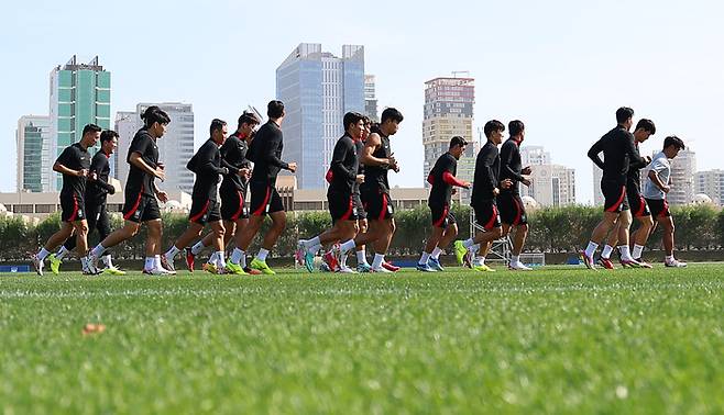 요르단전 대비 돌입한 대표팀. 도하 | 연합뉴스