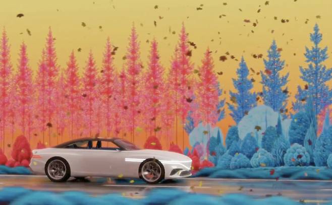 제네시스 엑스(X) 컨버터블 소개 영상 배경에 쓰인 작가 정영환의 작품. [영상 캡처]