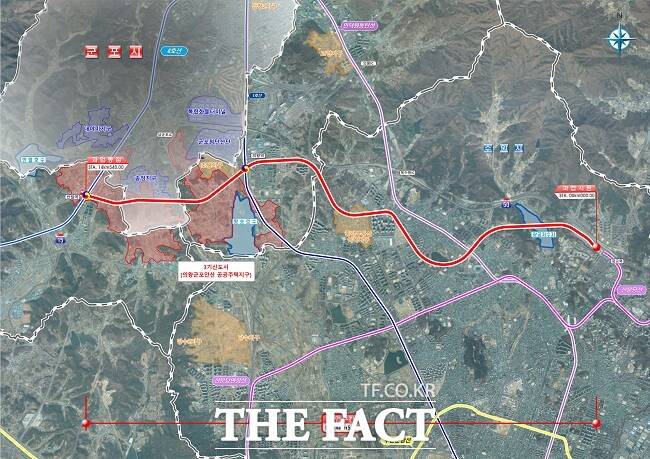 '신분당선 군포·안산·의왕 신도시 연장선' 노선. /군포시