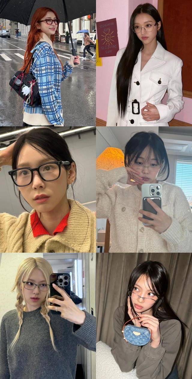 (왼쪽 위부터 시계방향으로) 허윤진 유아 미노이 혜인 로제 태연. 허윤진 유아 미노이 태연 로제 뉴진스 공식 SNS 캡처