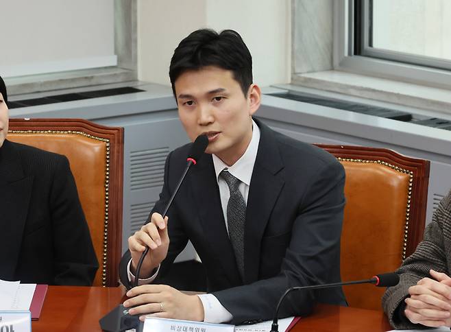 국민의힘 박은식 비상대책위원이 지난해 12월 국회에서 열린 비상대책위원회의에서 발언하고 있다. 연합뉴스