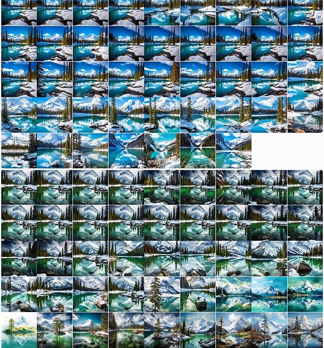 ▲MBN '더 와일드'(THE WILD) 프로그램 포스터를 이미지 생성 AI 미드저니로 수십번 수정하며 만드는 모습.