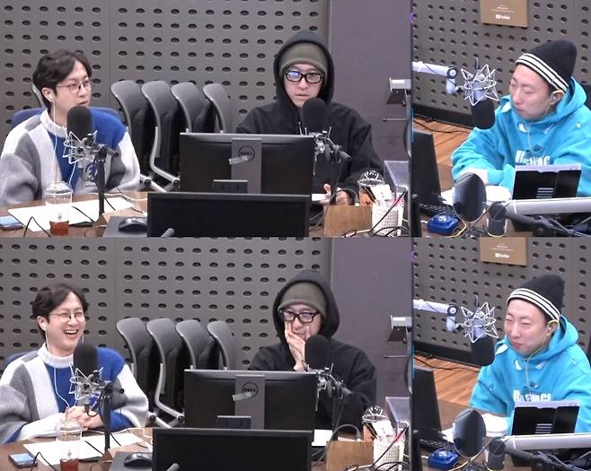 왼쪽부터 방송인 전민기, 그룹 코요태 멤버 빽가, 개그맨 겸 가수 박명수. (KBS 쿨FM 박명수의 라디오쇼 캡처)