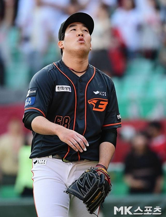 박상원은 본인 패스트볼의 위력을 체감했다. 사진=김영구 기자