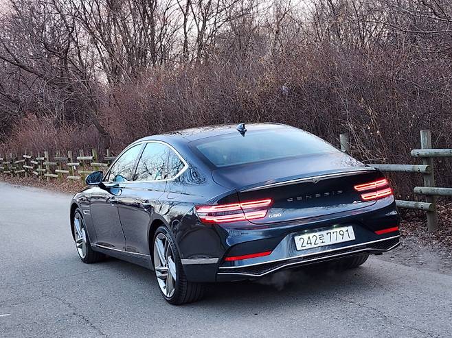 제네시스 G80의 외관 디자인은 디테일을 강조했다. /사진=박찬규 기자