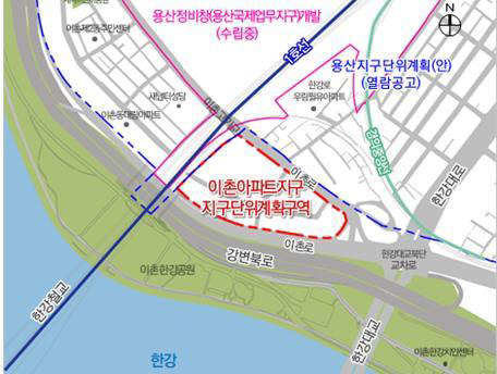 이촌아파트지구 지구단위계획구역 위치도.서울시청 제공