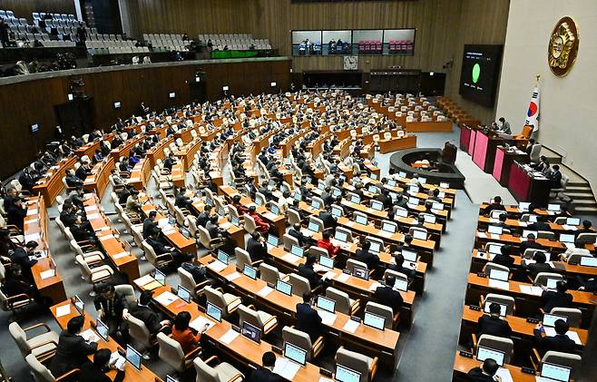 제412회 국회(임시회) 제1차 본회의가 25일 오후 서울 여의도 국회에서 진행되고 있다. 임세준 기자