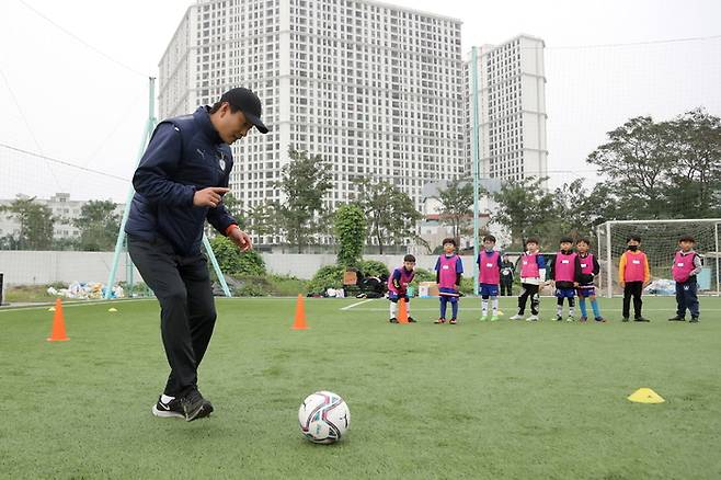 축구 클리닉 모습. 제공 | 대전