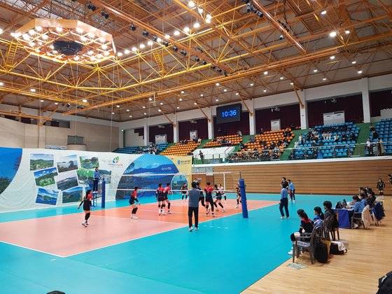 지난해 8월 충북 제천시에서 열린 2023 대한항공배 전국대학배구대회 모습. [사진 제천시]