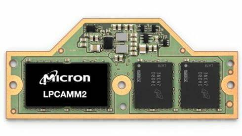 마이크론은 1월 CES 2024에서 LPCAMM2를 공개했다.(사진=마이크론)