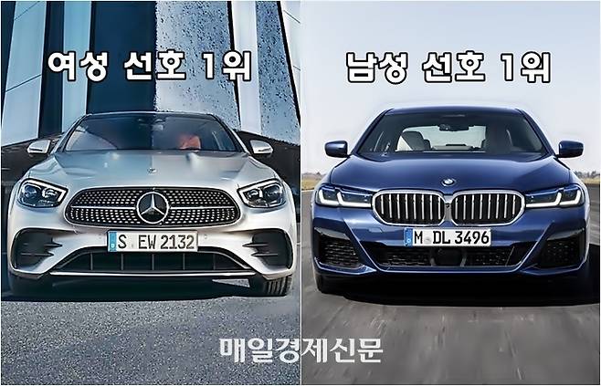 기존 벤츠 E클래스(왼쪽)과 BMW 5시리즈[ 사진출처=벤츠, BMW]