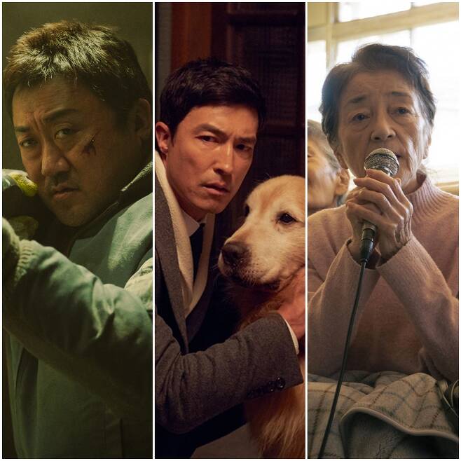 영화 '황야'(왼쪽부터), '도그데이즈', '플랜 75'의 한 장면. 사진제공=넷플릭스, CJENM, 찬란