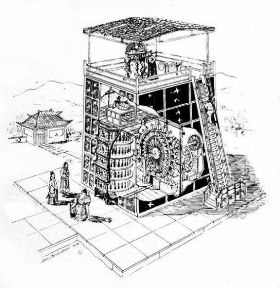 송나라 과학자 소송이 1090년에 건설한 물시계.
