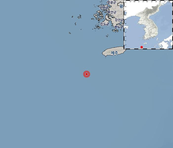 제주 서귀포시 이어도 바다에서 난 규모 3.8 지진 [기상청 제공]