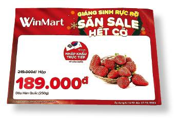 한국산 딸기를 홍보하는 베트남 대형 유통업체 윈마트의 전단지.