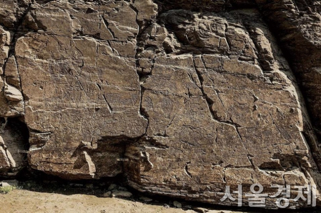 울주 대곡리 반구대 암각화 모습. 사진 제공=문화재청