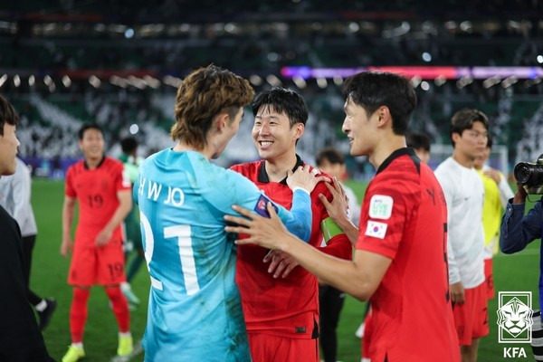 조현우, 손흥민, 박용우(왼쪽부터, 남자 축구대표팀). 대한축구협회 제공