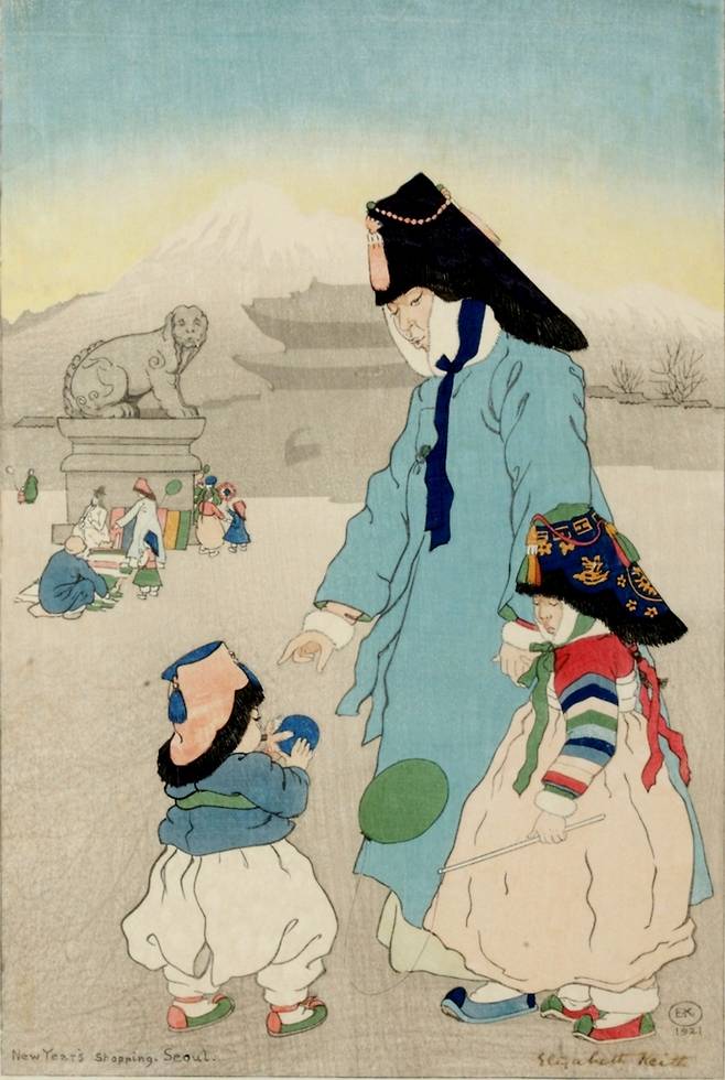 설날나들이. [국립민속박물관(엘리자베스 키스 판화)]