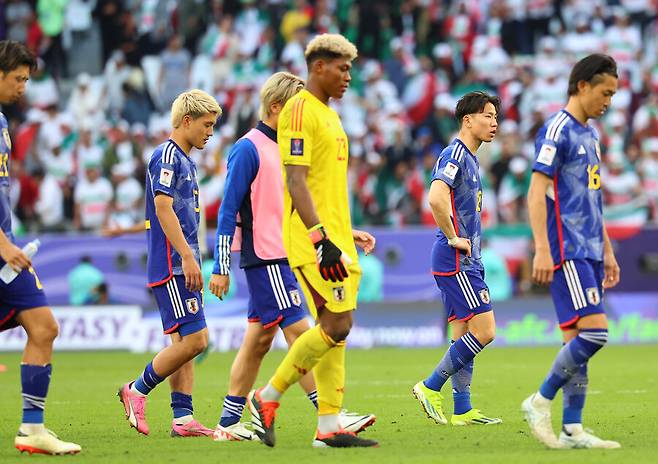 ▲ 일본은 3일(한국시간) 카타르 도하 에듀케이션 스타디움에서 열린 아시아축구연맹(AFC) 2023 아시안컵 8강에서 이란에 1-2로 졌다. 아시아축구연맹(AFC) 기준 국제축구연맹(FIFA) 랭킹 1위(일본)와 2위(이란) 대결로 ‘미리보는 결승전’었지만 이란 결정력에 무너지며 아시안컵 여정을 마무리하게 됐다 ⓒ연합뉴스