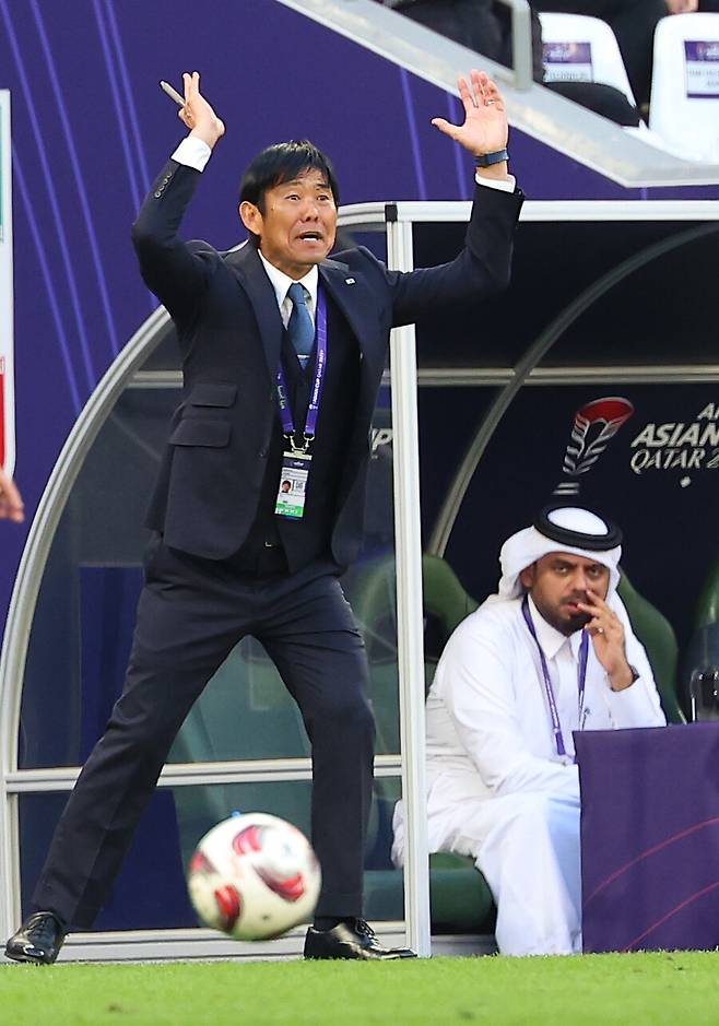 ▲ 모리야스 하지마 일본 대표팀 감독의 전략적 실수가 있었다는 일본 내 지적이 쏟아졌다. 우에다 아야세는 좌절했다. ⓒ연합뉴스