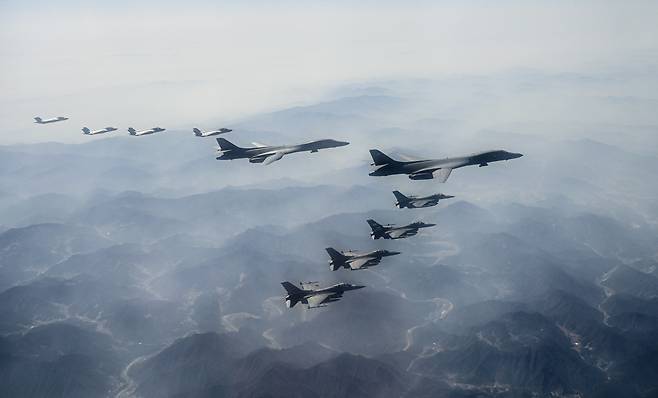 South Korea and the United States conducted a combined aerial exercise in conjunction with the deployment of US B-1B strategic bombers over South Korea on March 19, 2023.