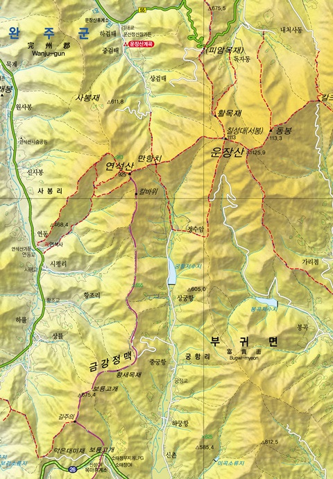 금강정맥 운장산 구간 등산지도
