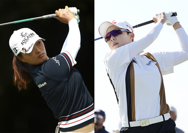 미국여자프로골프(LPGA) 투어에서 활약하는 한국 여자골프의 대표주자 고진영, 김효주 프로. 사진제공=Getty Images_LPGA