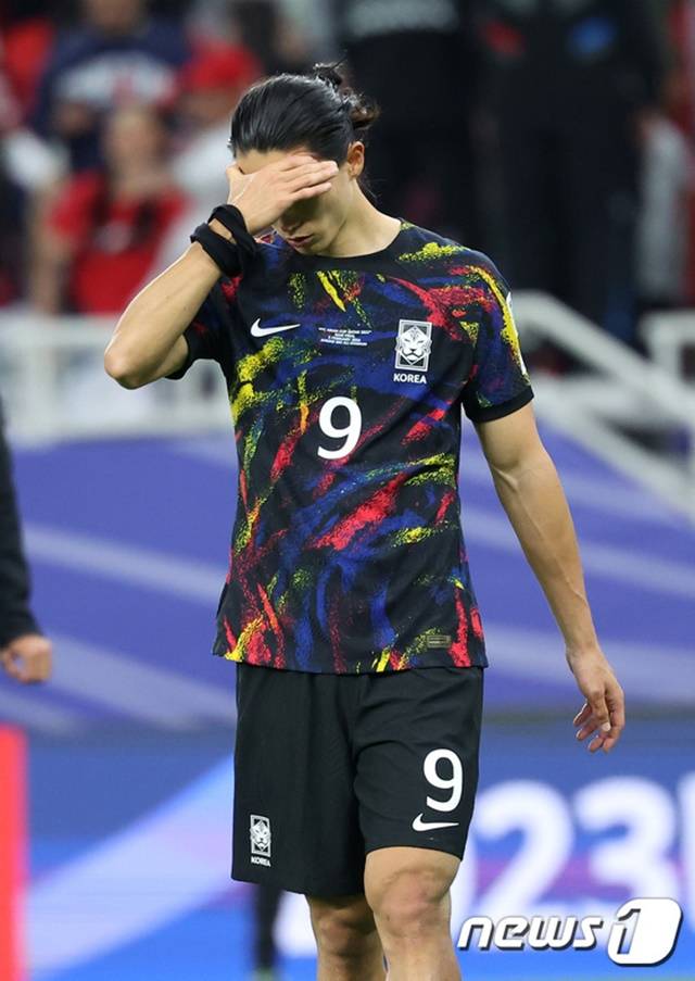 경기 후 아쉬워하는 조규성. /사진=뉴스1 제공