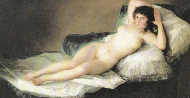 고야, 벌거벗은 마야, 1800년경. [프라도미술관]