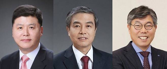 왼쪽부터 권광석 전 우리은행장, 김옥찬 전 KB금융지주 사장, 황병우 DGB대구은행장
