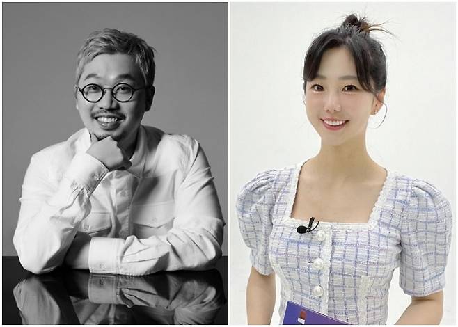 열애설에 휩싸인 피독과 김가영 기상캐스터. 사진제공=빅히트뮤직, SNS