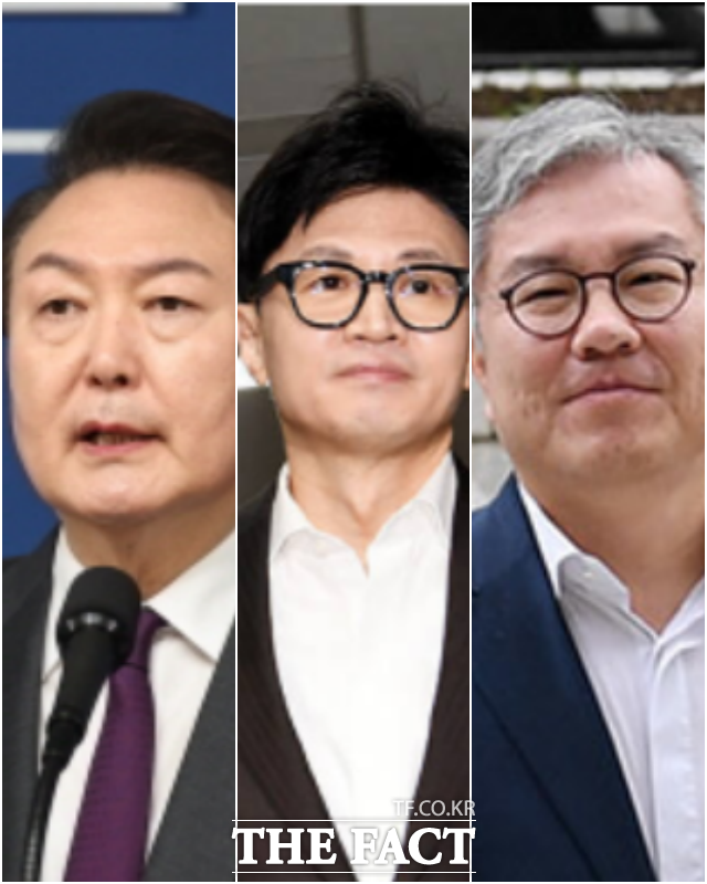 윤석열 대통령(왼쪽)의 검찰총장 시절 징계 취소 소송을 비롯해 한동훈 국민의힘 비상대책위원장(가운데)의 손해배상 소송, 최강욱 전 더불어민주당 의원(오른쪽)의 정보통신망법상 명예훼손 혐의 재판까지 최근 1심 판결을 뒤집는 2심 선고가 잇따르고 있다. /더팩트 DB