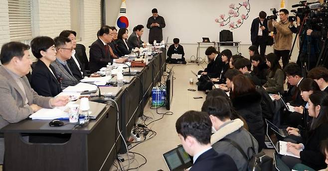 정영환 국민의힘 공천관리위원장이 14일 오전 서울 영등포구 국민의힘 중앙당사에서 공천관리위원회의 결과 발표를 하고 있다. ⓒ뉴시스