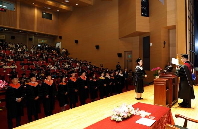 선문대가 '2023학년도 전기 학위수여식'을 개최했다./사진제공=선문대