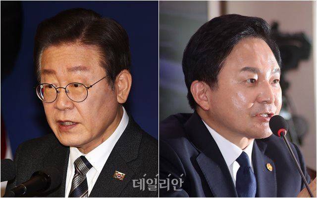 이재명(왼쪽) 더불어민주당 대표, 원희룡 전 국토교통부 장관 ⓒ데일리안DB