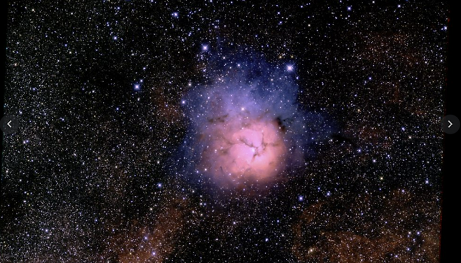 7차원 망원경이 촬영한 삼렬성운의 모습. 서울대 제공