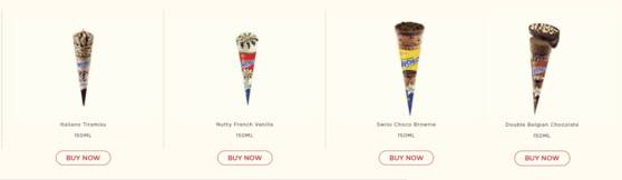 국내에서는 바닐라맛이 익숙한 롯데 월드콘은 초콜릿 인기가 높은 인도에서 3가지 초콜릿 맛으로 판매된다. 롯데웰푸드 인도 빙과 법인 홈페이지