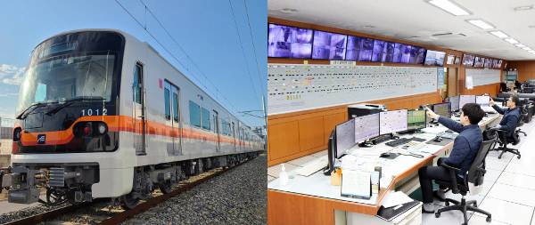 부산도시철도 1호선에 투입될 최신 전동차(왼쪽)와 부산교통공사 도시철도 종합관제소. 부산교통공사는 절대 안전 확립과 재정 건전화를 통한 미래성장동력 강화, 전국 최고의 도시철도 서비스 제공을 통한 고객 행복 달성 등 ‘글로벌 허브 도시 부산’을 향한 변화와 도전을 선도하겠다는 각오다. 부산교통공사 제공