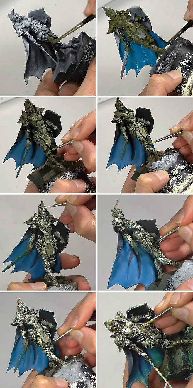 ‘세르지오 깔보’의 NMM 레이어링 과정 [Sergio Calvo Miniatures 유튜브 갈무리]