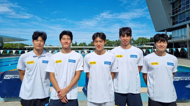 호주 전지훈련 중인 한국 수영 남자 자유형 대표팀